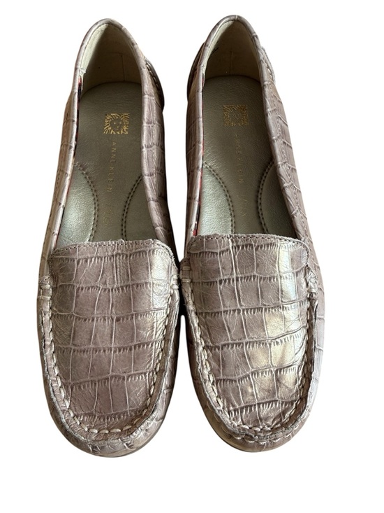 Anne Klein Shoes - Anne Klein Nowell iFlex Loafers Women’s 6.5 Metallic Taupe Croc Leather Flats